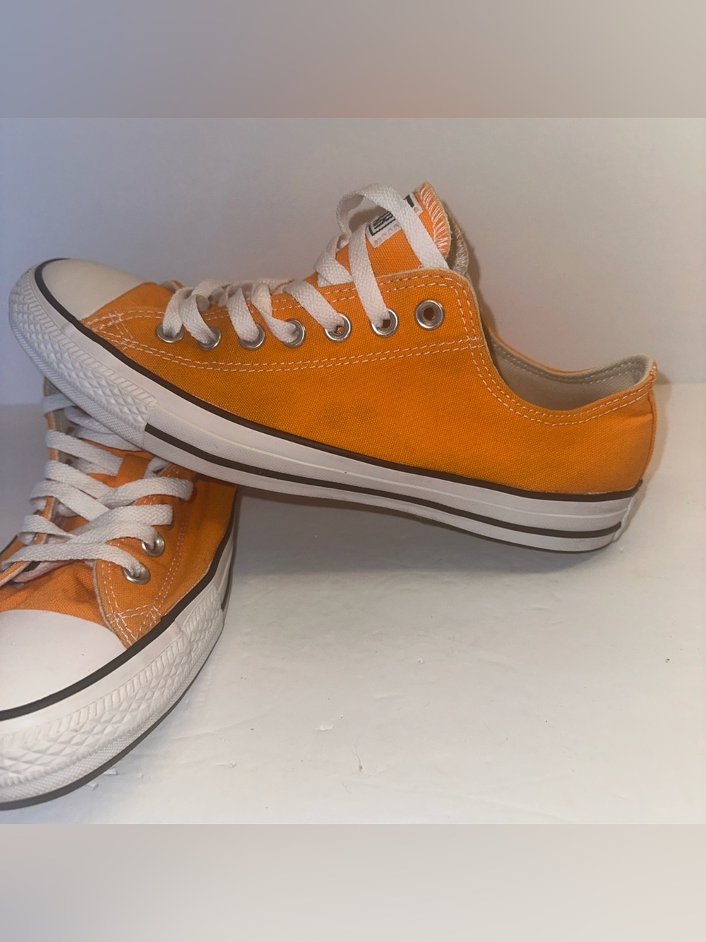 Converse Chuck Taylor All Star Orange Canvas Sneakers Men 9 Women 11 - Picture 5 of 15